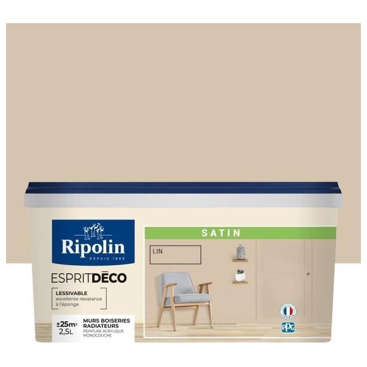 RIPOLIN ESPRIT DECO MULTI SUPPORTS LIN satin 2,5L RIPOLIN ESPRIT DECO MULTI SUPPORTS LIN satin 2,5L