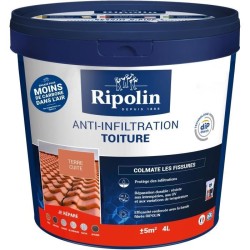 Revetement Anti-Infiltrations Toiture - RIPOLIN - Terre cuite - 4L - B