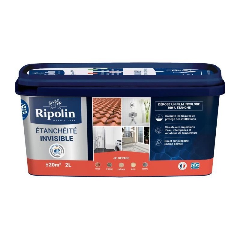 Anti-infiltrations multi-supports - RIPOLIN - 397642 - Invisible - 2 L Anti-infiltrations multi-supports - RIPOLIN - 397642 - Invisible - 2 L