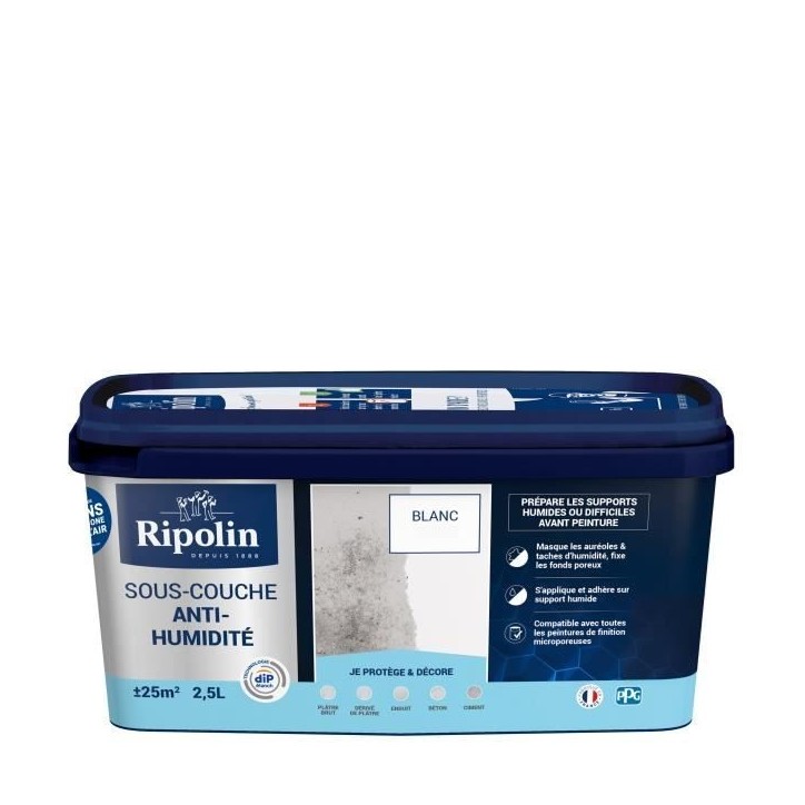 Sous couche anti-humidité mat blanc 2,5L Ripolin