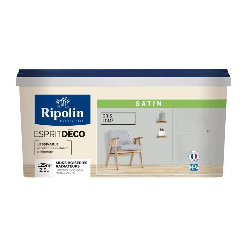 RIPOLIN ESPRIT DECO GRIS LOME SATIN 2.5L RIPOLIN ESPRIT DECO GRIS LOME SATIN 2.5L