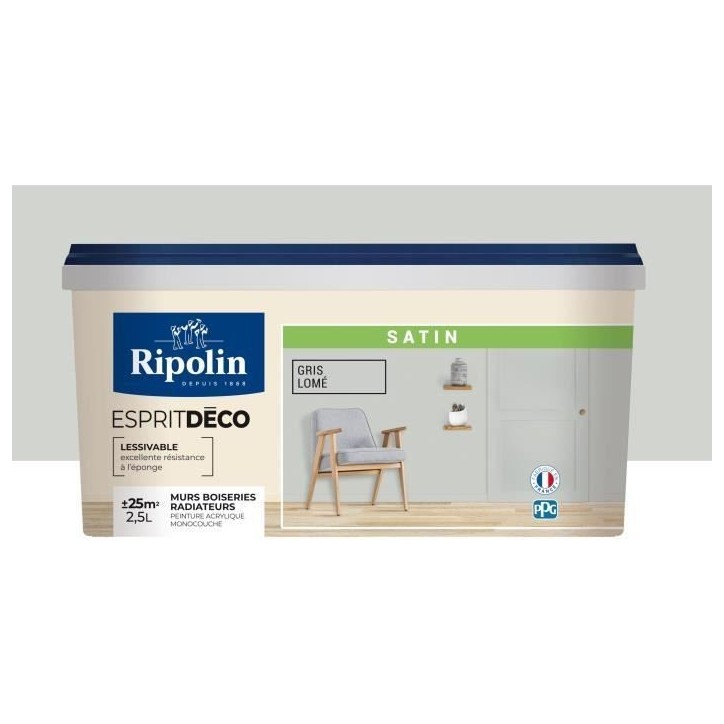 RIPOLIN ESPRIT DECO GRIS LOME SATIN 2.5L RIPOLIN ESPRIT DECO GRIS LOME SATIN 2.5L