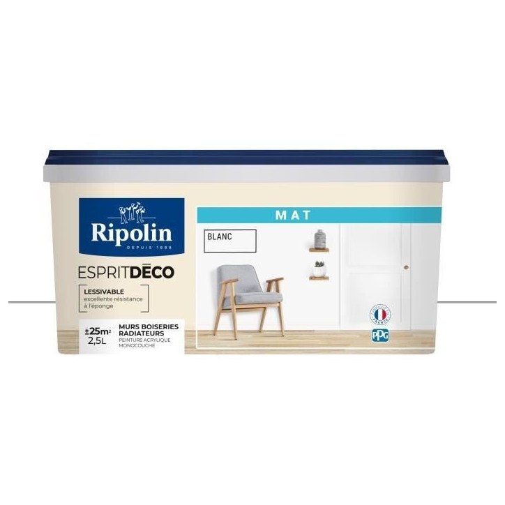 RIPOLIN ESPRIT DECO BLANC MAT 2.5L RIPOLIN ESPRIT DECO BLANC MAT 2.5L