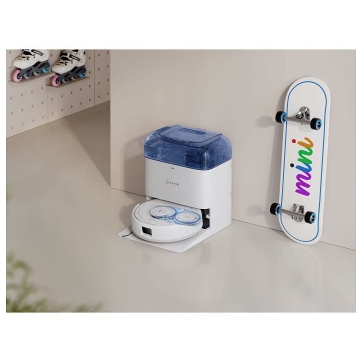 Aspirateur Robot Laveur - ECOVACS DEEBOT MINI - 9 000 Pa - ZeroTangle 2.0 - TrueMapping 2.0 - Séchage a 45 ? - Vidage Auto Aspirateur Robot Laveur - ECOVACS DEEBOT MINI - 9 000 Pa - ZeroTangle 2.0 - TrueMapping 2.0 - Séchage a 45 ? - Vidage Auto