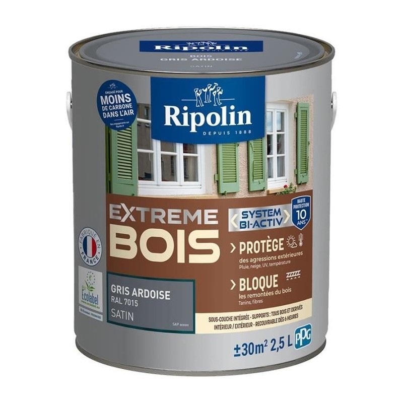 Peinture pour Bois -Intérieur/Extérieur - RIPOLIN - Ultra-couvrante