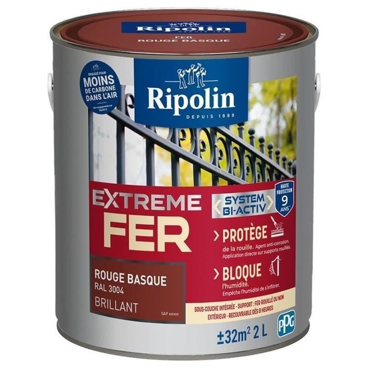 Extreme fer rouge basque RAL 3004 brillant - RIPOLIN - 2 L