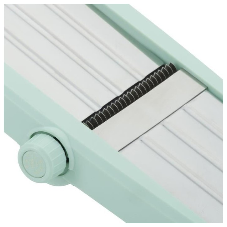 Mandoline 3 en 1 - LIVOO - MEN429 - Acier inoxydable - 3 a 9 mm - Poignée amovible - Poussoir avec piques - Pieds antidérapant