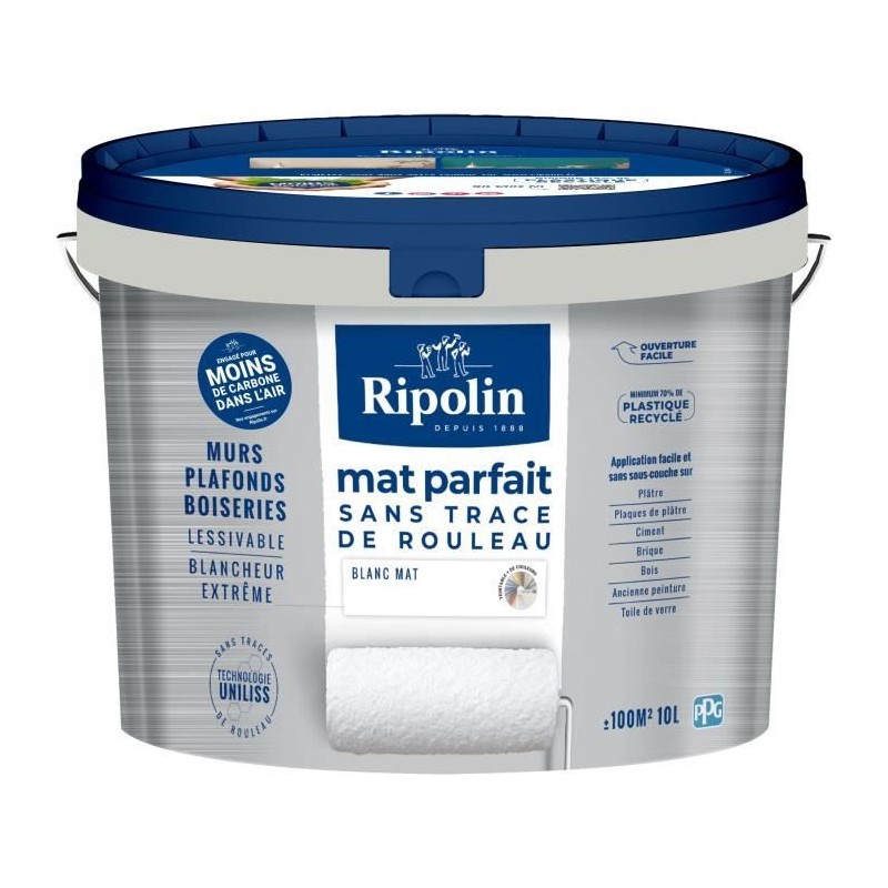 Peinture murs & plafonds parfait - RIPOLIN - 441726 - Blanc - Mat - 10 Peinture murs & plafonds parfait - RIPOLIN - 441726 - Blanc - Mat - 10