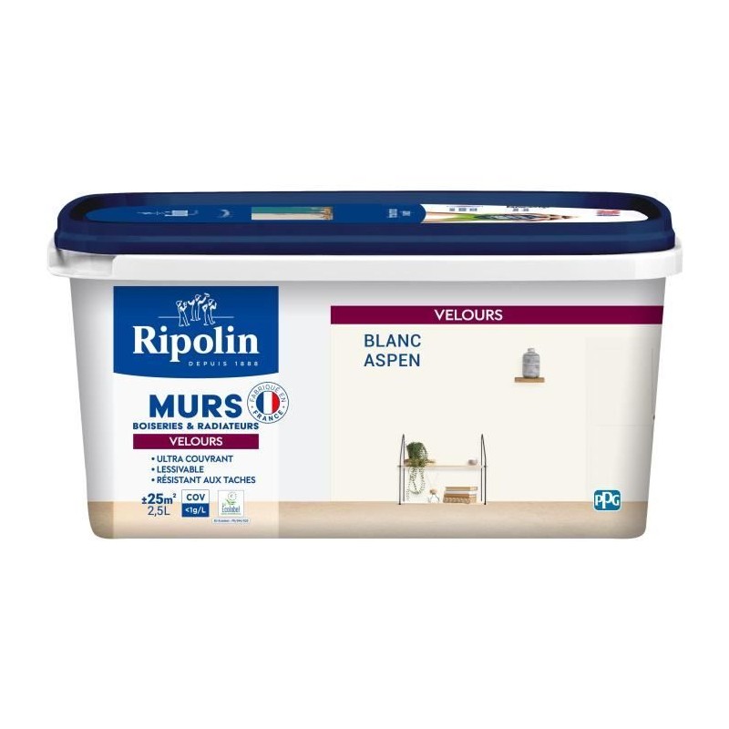 Peinture deco murs, boiseries & radiateurs - RIPOLIN - 447161 - Blanc Peinture deco murs, boiseries & radiateurs - RIPOLIN - 447161 - Blanc