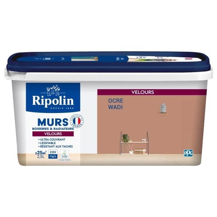 Déco murs boiseries & radiateurs ocre wadi velours - RIPOLIN - 2,5 L