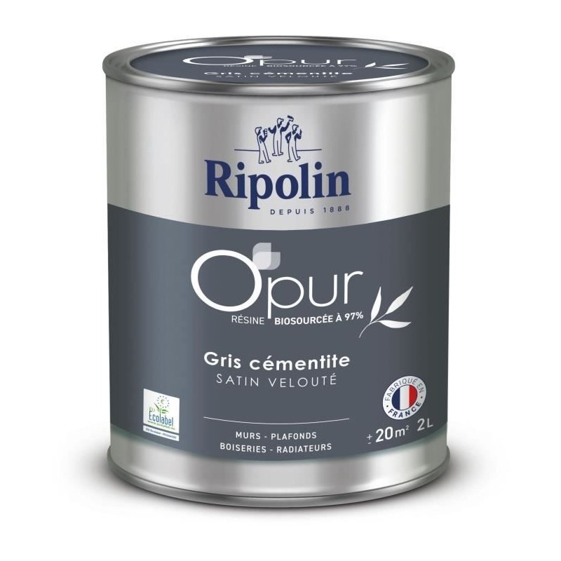 Peinture O'PUR murs, boiseries & radiateurs - RIPOLIN - 472185 - Gris Peinture O'PUR murs, boiseries & radiateurs - RIPOLIN - 472185 - Gris
