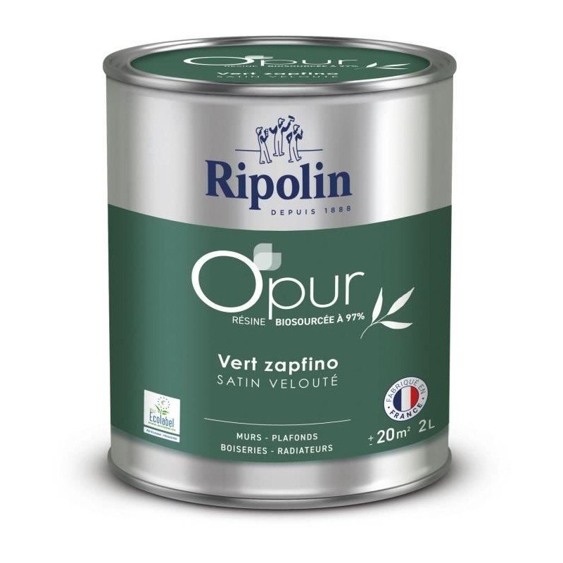 Peinture O'PUR murs, boiseries & radiateurs - RIPOLIN - 472187 - Vert Peinture O'PUR murs, boiseries & radiateurs - RIPOLIN - 472187 - Vert