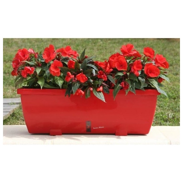 Bac a fleurs RIVIERA EVA - Lot 2 jardinieres - Plastique - 57 cm - Rouge Bac a fleurs RIVIERA EVA - Lot 2 jardinieres - Plastique - 57 cm - Rouge