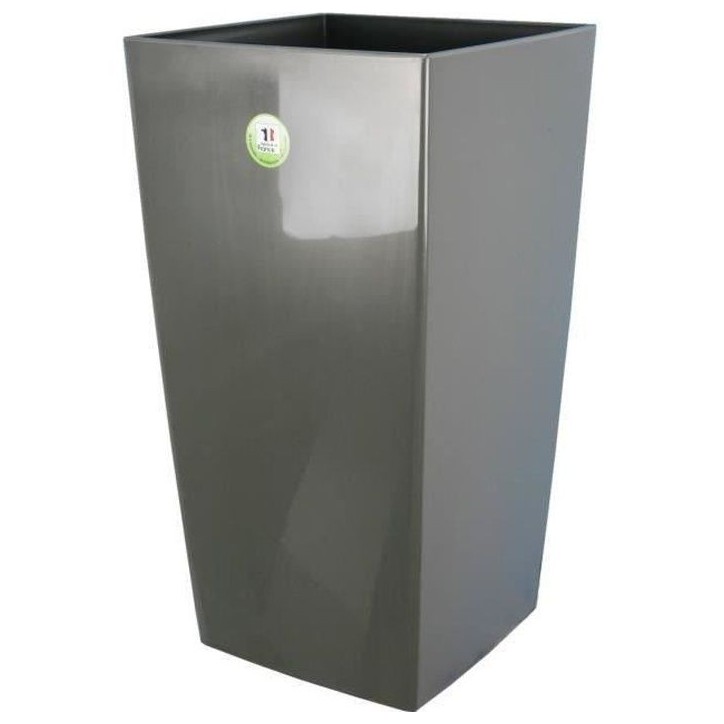 RIVIERA Pot de fleurs Nuance -Carré - 29 x 29 x H 52 cm - 32.6 L - Gris pailleté RIVIERA Pot de fleurs Nuance -Carré - 29 x 29 x H 52 cm - 32.6 L - Gris pailleté