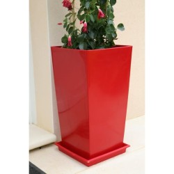 RIVIERA Pot de fleurs Nuance - Carré - 38 x 38 x H 69 cm - 67 L - Rou