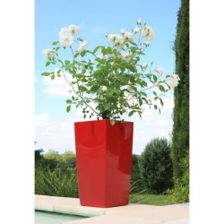 RIVIERA Pot de fleurs Nuance - Carré - 38 x 38 x H 69 cm - 67 L - Rou