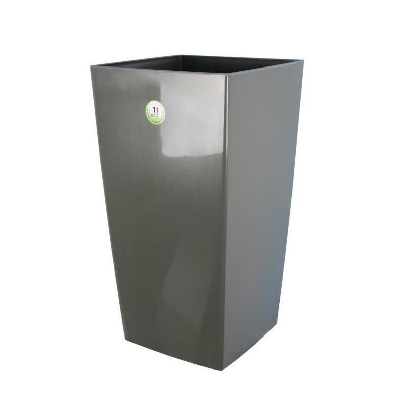 RIVIERA Pot de fleurs Nuance - Carré - 38 x 38 x H 69 cm - Gris paill RIVIERA Pot de fleurs Nuance - Carré - 38 x 38 x H 69 cm - Gris paill