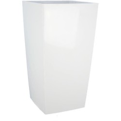 Bac a fleurs carré RIVIERA NUANCE - Plastique - L38xP38xH69 cm - Blan