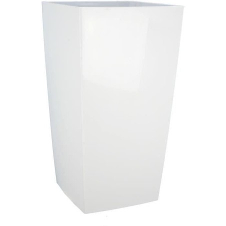 Bac a fleurs carré RIVIERA NUANCE - Plastique - L38xP38xH69 cm - Blan