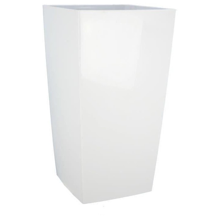 Bac a fleurs carré RIVIERA NUANCE - Plastique - L38xP38xH69 cm - Blanc