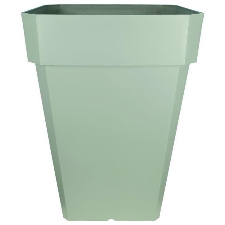 Bac a fleurs carré RIVIERA SOLEILLA - Plastique - Hauteur 53 cm - Vert argile Bac a fleurs carré RIVIERA SOLEILLA - Plastique - Hauteur 53 cm - Vert argile