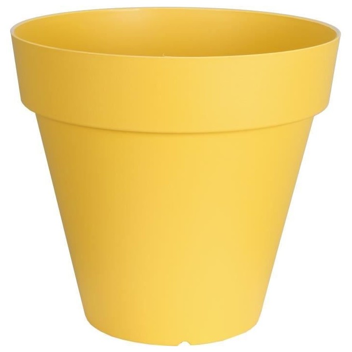 Bac a fleurs rond RIVIERA SOLEILLA - Plastique - Diametre 60 cm - Jaune