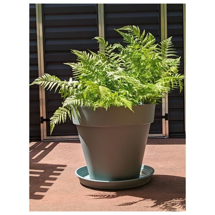 Bac a fleurs rond RIVIERA SOLEILLA - Plastique - Diametre 60 cm Vert argile Bac a fleurs rond RIVIERA SOLEILLA - Plastique - Diametre 60 cm Vert argile