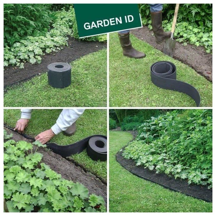 Bordure de jardin en caoutchouc recyclé - GARDEN ID Eco Border - 5 m H13 cm - Indestructible - Flexible, pose droite ou courbé Bordure de jardin en caoutchouc recyclé - GARDEN ID Eco Border - 5 m H13 cm - Indestructible - Flexible, pose droite ou courbé