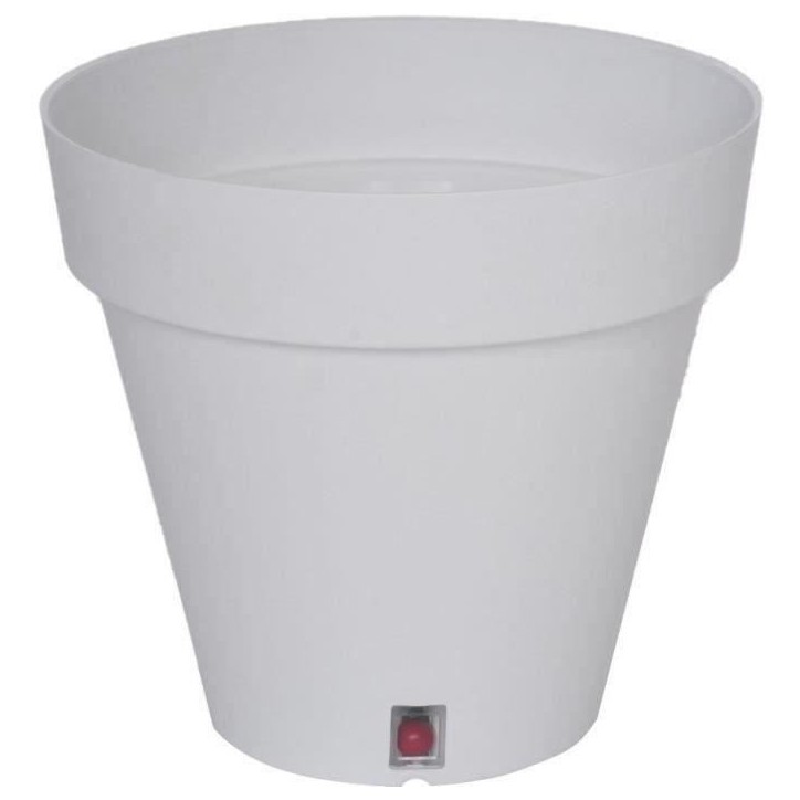 Bac a fleurs rond RIVIERA LOFT - Plastique - Diametre 30 cm - Blanc Bac a fleurs rond RIVIERA LOFT - Plastique - Diametre 30 cm - Blanc