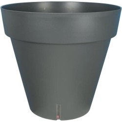 Bac a fleurs rond RIVIERA LOFT - Plastique - Diametre 30 cm - Gris