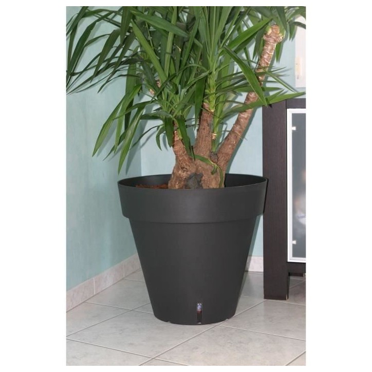 Bac a fleurs rond RIVIERA LOFT - Plastique - Diametre 30 cm - Gris Bac a fleurs rond RIVIERA LOFT - Plastique - Diametre 30 cm - Gris