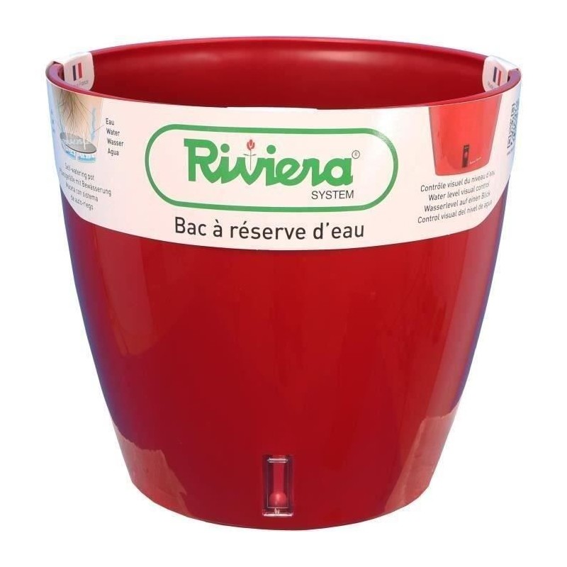 RIVIERA Bac a réserve d'eau - Rond - Ø 36 x H 33 cm - Rouge RIVIERA Bac a réserve d'eau - Rond - Ø 36 x H 33 cm - Rouge