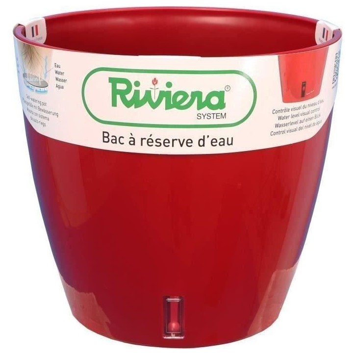 RIVIERA Bac a réserve d'eau - Rond - Ø 36 x H 33 cm - Rouge