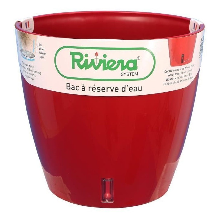 RIVIERA Bac a réserve d'eau - Rond - Ø 36 x H 33 cm - Rouge