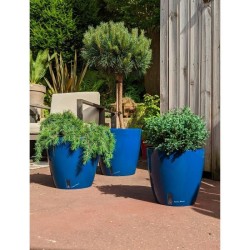 Bac a fleurs rond RIVIERA EVA NEW - Plastique - Diametre 46 cm - Bleu