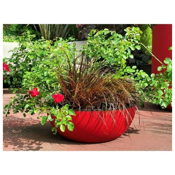 RIVIERA - Coupe pot de fleurs - granit D40 - rouge RIVIERA - Coupe pot de fleurs - granit D40 - rouge