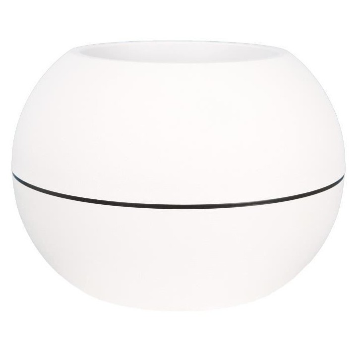Bac a fleurs rond RIVIERA GRANIT BOULE - Plastique - Diametre 40 cm - Blanc Bac a fleurs rond RIVIERA GRANIT BOULE - Plastique - Diametre 40 cm - Blanc