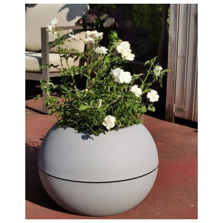 RIVIERA - pot de fleurs Boule - D40 - stone RIVIERA - pot de fleurs Boule - D40 - stone