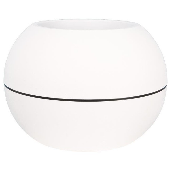 Bac a fleurs rond RIVIERA GRANIT BOULE - Plastique - Diametre 50 cm - Blanc