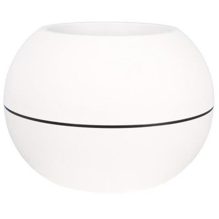 Bac a fleurs rond RIVIERA GRANIT BOULE - Plastique - Diametre 50 cm - Blanc