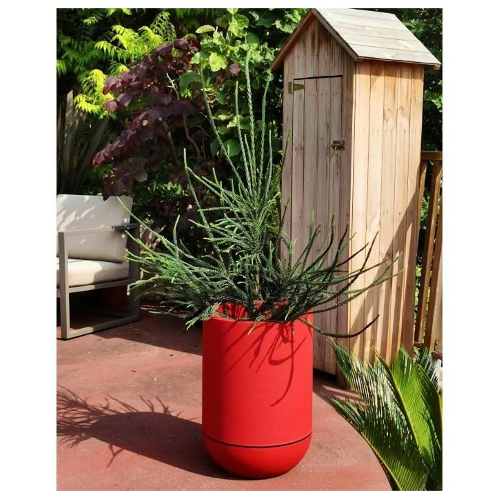Bac a fleurs - RISS - RIVIERA GRANIT TULIPE - Plastique - Diametre 50 cm - Rouge