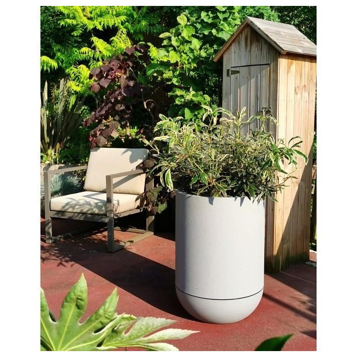 Bac a fleurs - RISS - RIVIERA GRANIT TULIPE - Plastique - Diametre 50 cm - Stone