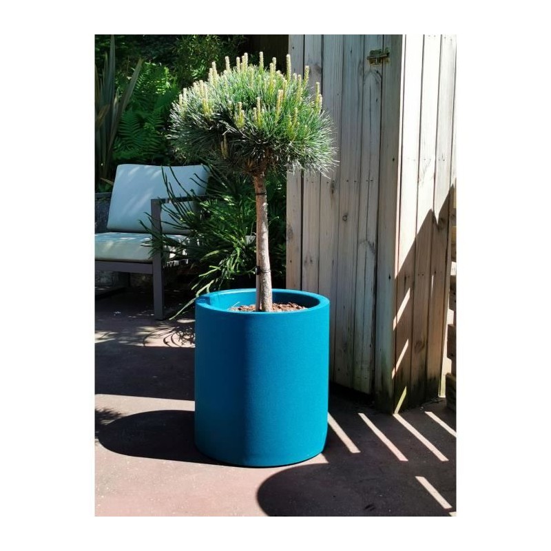 Bac a fleurs rond RIVIERA GRANIT - Plastique - Diametre 50 cm - Bleu Bac a fleurs rond RIVIERA GRANIT - Plastique - Diametre 50 cm - Bleu