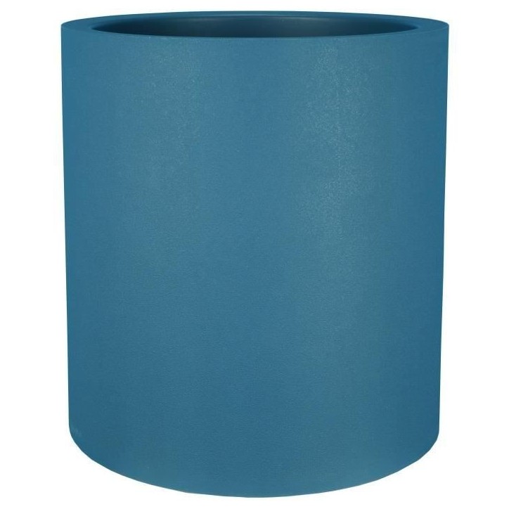 Bac a fleurs rond RIVIERA GRANIT - Plastique - Diametre 50 cm - Bleu