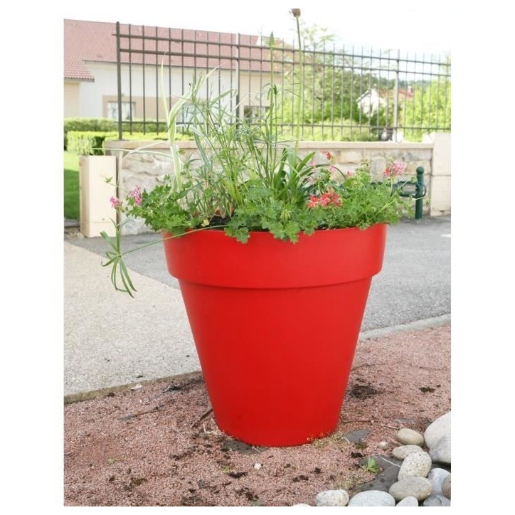 RIVIERA Pot de fleurs Soleilla - Rond - Ø 49 x 44,8 cm - Rouge RIVIERA Pot de fleurs Soleilla - Rond - Ø 49 x 44,8 cm - Rouge