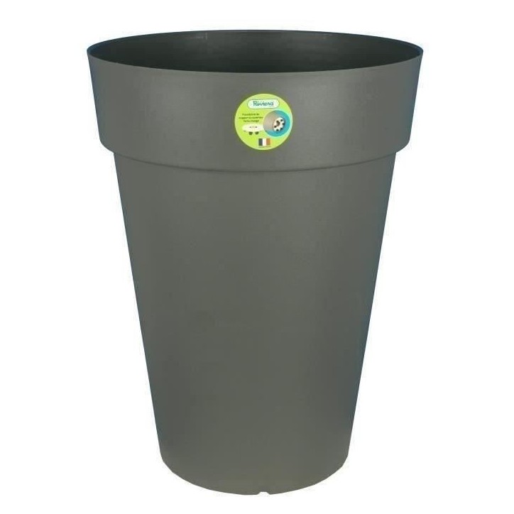 RIVIERA Pot de fleurs Soleilla - Rond - Ø 40 x 53 cm - Gris pailleté RIVIERA Pot de fleurs Soleilla - Rond - Ø 40 x 53 cm - Gris pailleté