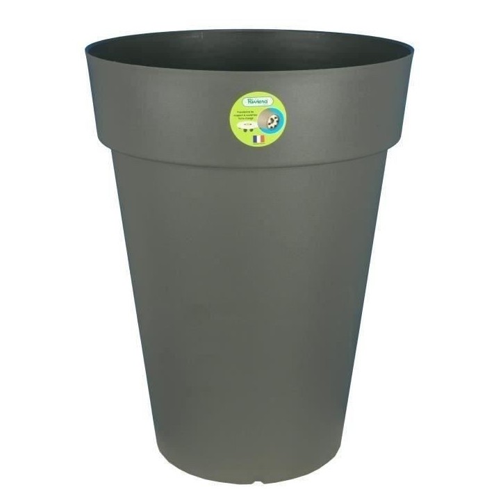 RIVIERA Pot de fleurs Soleilla - Rond - Ø 50 x 66 cm - Gris pailleté