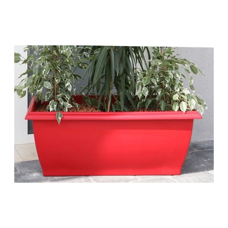 RIVIERA Jardiniere Evolution - 80 x 40 x H 32 cm - 64 L - Rouge RIVIERA Jardiniere Evolution - 80 x 40 x H 32 cm - 64 L - Rouge