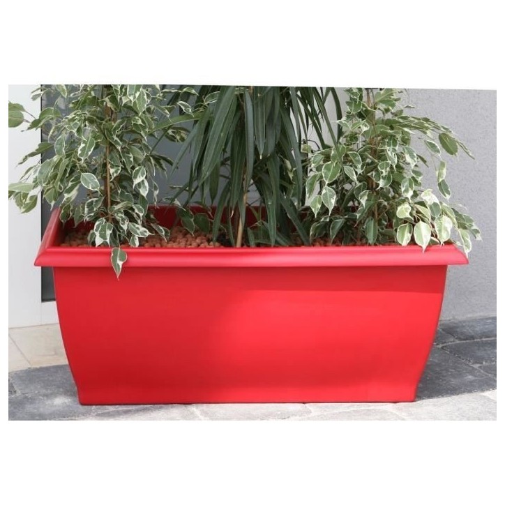 RIVIERA Jardiniere Evolution - 80 x 40 x H 32 cm - 64 L - Rouge RIVIERA Jardiniere Evolution - 80 x 40 x H 32 cm - 64 L - Rouge