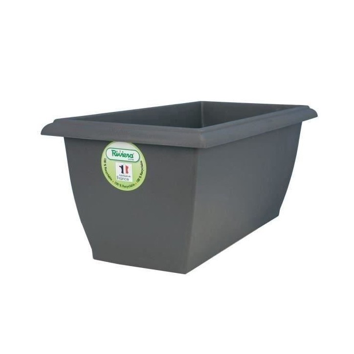 RIVIERA Jardiniere Evolution - 80 x 40 x H 32 cm - 64 L - Gris RIVIERA Jardiniere Evolution - 80 x 40 x H 32 cm - 64 L - Gris
